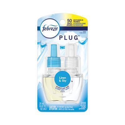 Febreze® Plug Air Freshener Refills, Linen And Sky, 0.87 Oz 74901EA 