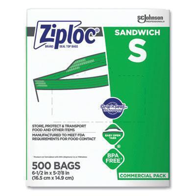 Ziploc® Resealable Sandwich Bags, 1.2 Mil, 6.5