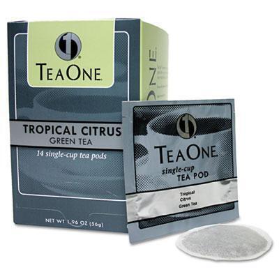 Tea One® Tea Pods, Tropical Citrus Green, 14/box 39820706141 