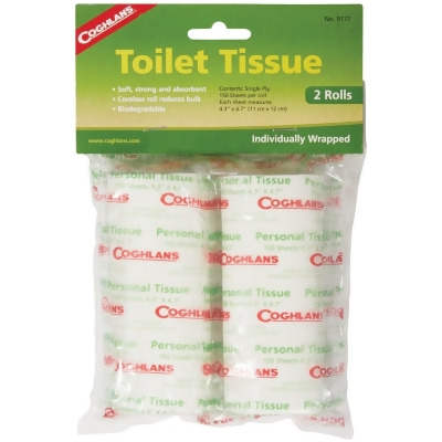 Coghlans 1-Ply Toilet Paper (2 Coreless Rolls) 9177 