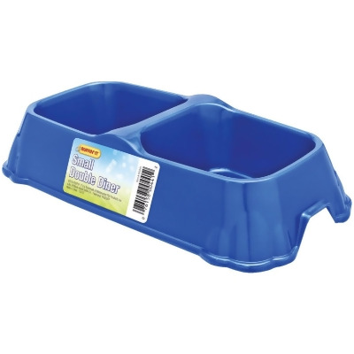 Westminster Pet Ruffin' it Plastic Rectangle Small Double Pet Food Bowl 00441 