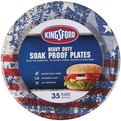 Kingsford 10 In. Round Heavy-Duty Paper Plate (35-Count) BBP11483 