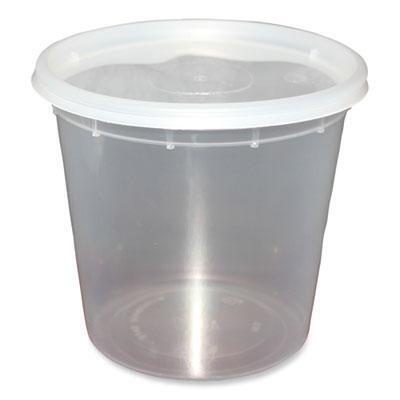 GEN Plastic Deli Container with Lid, 24 oz, Clear, Plastic, 240/Carton TD40024E 