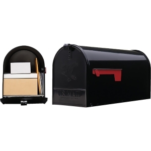 Architectural Mailboxes Elite Large  Steel  Post Mount Mailbox  Black  E1600BAM