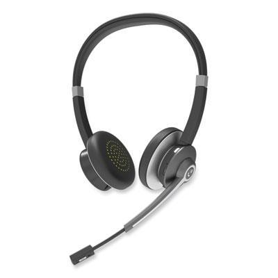 Innovera® ivr70003 binaural over the head bluetooth headset, black/silver 70003 