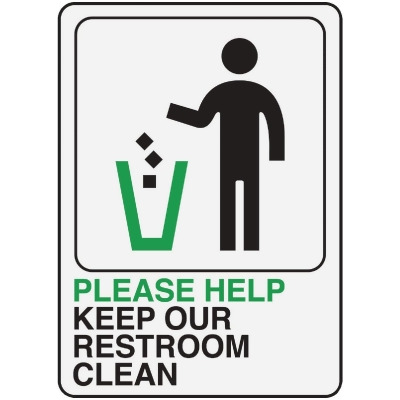 Hy-Ko Please Help Keep Restroom Clean Sign D-27 