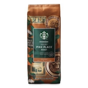 ( best by 10 Dec 2023) Starbucks® Whole Bean Coffee, Decaffeinated, Pike Place, 1 lb, Bag, 6/Carton