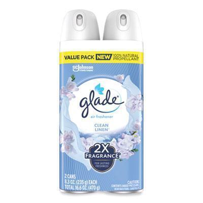 Glade® Air Freshener, Clean Linen Scent, 8.3 oz, 2/Pack, 3Packs/Carton 346578 