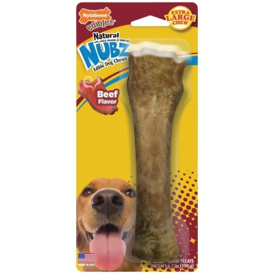 Nylabone Nubz Natural Long Lasting Edible Beef XL Dog Chews NEN505W Pack of 4 