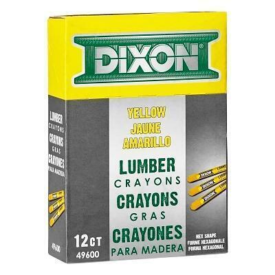 Ticonderoga 49600 Lumber Crayon, Yellow, 1/2 in Dia, 4-1/