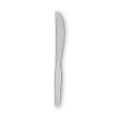 Dixie® Plastic Cutlery, Heavy Mediumweight Knives, White, 1,000/carton KM217 