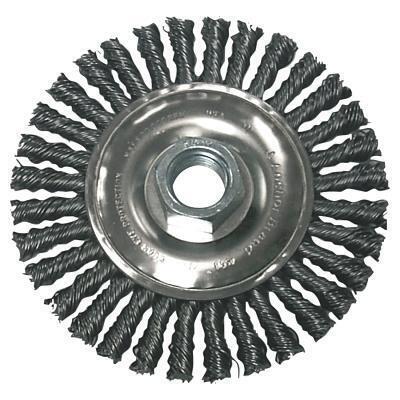 Stringer Bead Wheel Brush, 7 in D x 3/6 in W, 0.02 in, Carbon Steel 
