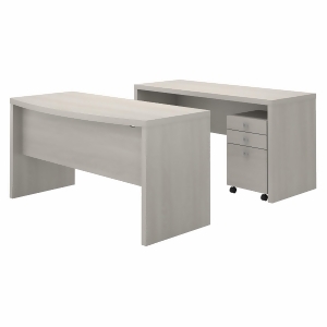 UPC 042976154677 product image for Office by kathy ireland® Echo Bow Front Desk and Credenza with Mobile File Cabin | upcitemdb.com