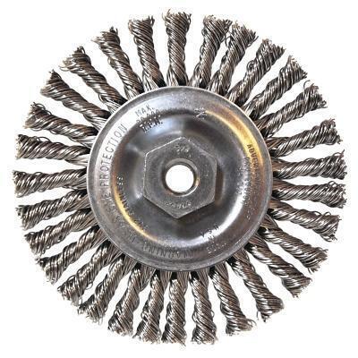 Stainless/Aluminum Cleaning Stringer Bead Wheel Brush, 4 x 3/16, 0.02, 3/8 - 24 