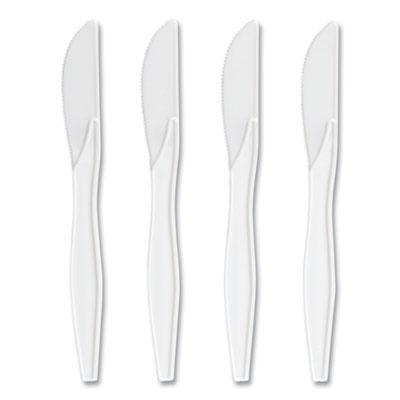 Perk™ Mediumweight Plastic Cutlery, Knife, White, 1,000/pack PK58699/PK56398 