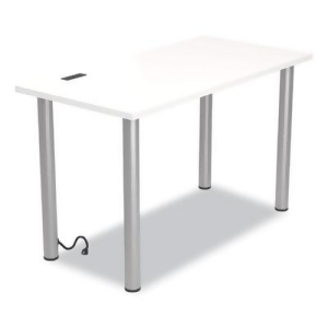UOS24398970 48 in. Essentials Writing Table Desk with Integrated Power Management, White