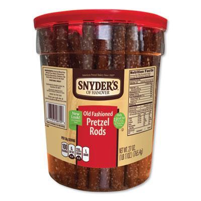 Snyder\\'s® Old Fashioned Pretzel Rods, Salted, 27 Oz Barrel SNY087550 
