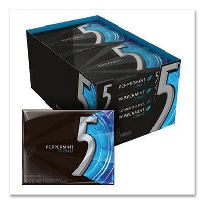 Wrigley\\'s® 5 Gum, Peppermint Cobalt, 15 Sticks/pack, 10 Packs/box WMW51220 