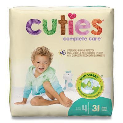 Cuties® Premium Jumbo Diapers, Size 4, 22 Lbs To 37 Lbs, 124/carton CR4001 