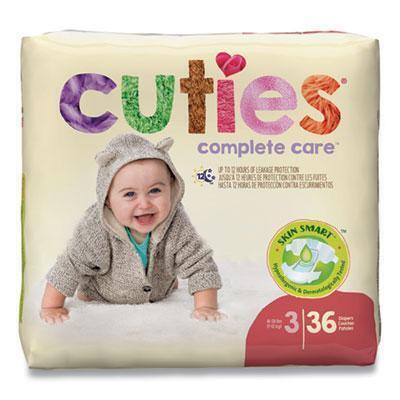 Cuties® Premium Jumbo Diapers, Size 3, 16 Lbs To 28 Lbs, 144/carton CR3001 