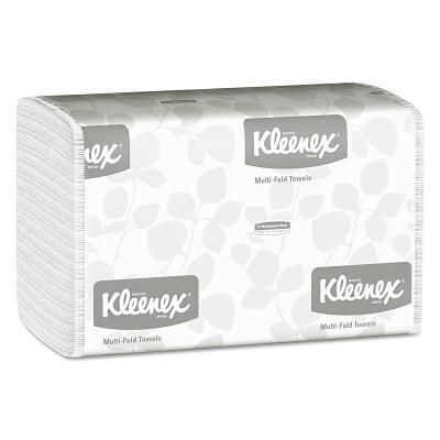 Kleenex Towels, White, Multi-Fold, 9.2 in W x 9.4 in L, 150 Sheets per Pack/16 Packs per Case 