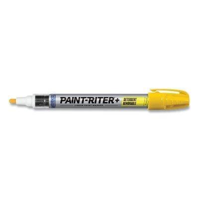 Paint-Riter+ Detergent Removable Marker, Yellow, 1/8 in, Medium Tip 