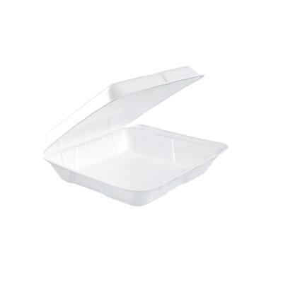 Dart® Foam Hinged Lid Containers, 7.5 x 8 x 2.2, White, 200/Carton 80HT1R 