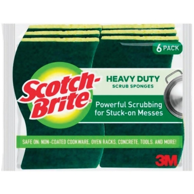 Scotch-Brite Heavy Duty Scrub Sponges, 4.5 In. x 2.7 In. x .6 In. (6-Pack) 426 