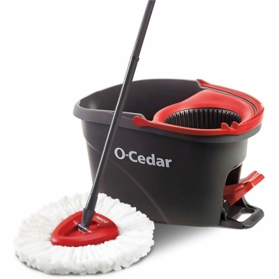 O-Cedar EasyWring Spin Mop & Bucket System - Red, Gray - 1 Each 