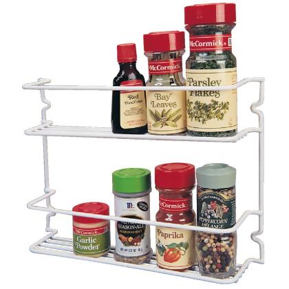 Grayline White Tall Double Shelf Spice Rack 40504