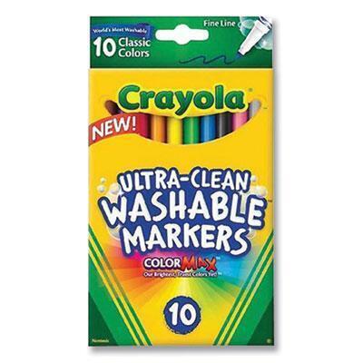 Crayola® MARKER,WSHBL,FN,AST,10/BX 58-7852 