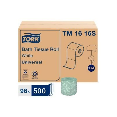 Tork Universal Bath Tissue 2-Ply White 4 x 3.75 Sheet 500 Sheets/Roll 96/Case - 