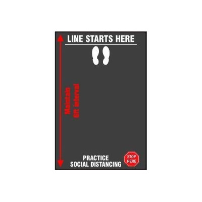 NoTrax Line Starts Here Safety Message Mat 4'W x 6'L 3/8