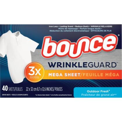 Bounce WrinkleGuard Mega Dryer Sheets (40-Count) 3700090704 