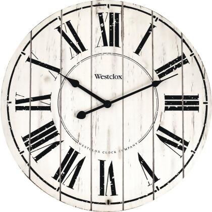 Westclox 18 In. Whitewash Wood Wall Clock 38018 