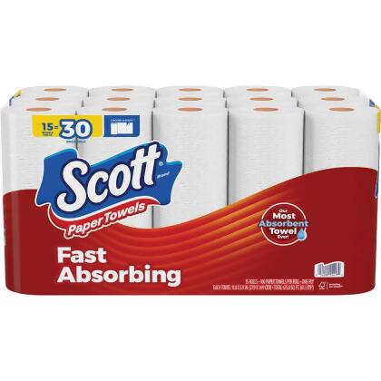 Scott Choose-A-Sheet Paper Towels (15-Double Rolls) 55417 Pack of 2 