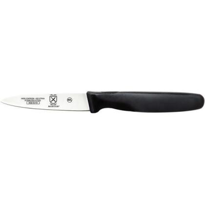 Mercer Cutlery Paring Knife,3 in Blade,Black Handle M23900 