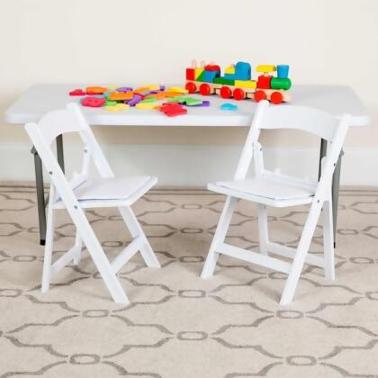Flash Furniture Kids White Resin Folding Chair wit,PK11 11-LE-L-1K-GG 