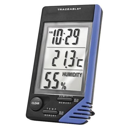 Traceable LCD Digital Hygrometer w/ Clock 4040 