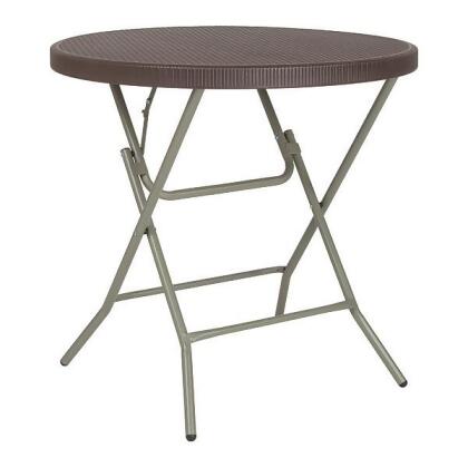 Flash Furniture Rattan Folding Table,Round,Brown,31.5