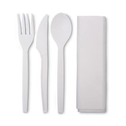 Eco-Products PSM Wrapped Cutlery Kit,White,PK250 ECP EP-S005 