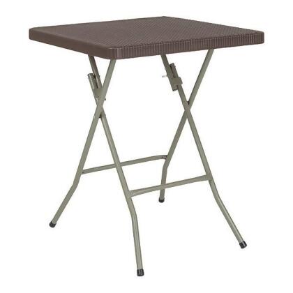 Flash Furniture Rattan Folding Table,Square,Brown,23.5