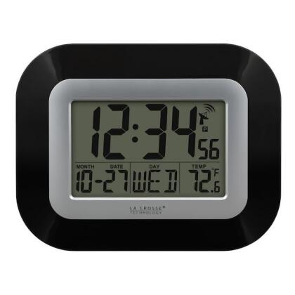 Manufacturer Varies Atomic Digital Wall Clock w Indoor Temp WT-8005U-B-INT 