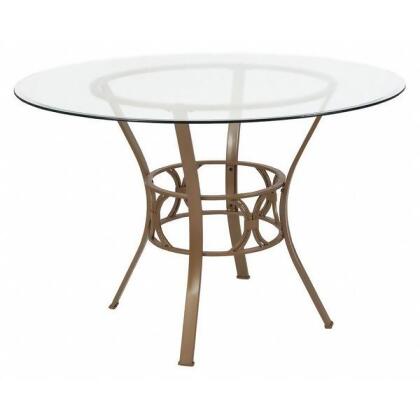 Flash Furniture Dining Table,Matte Gold,Rnd Glss,45