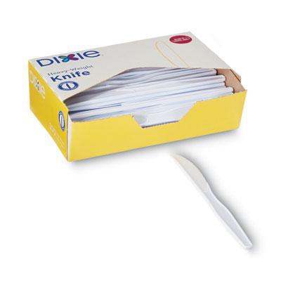 Dixie® Plastic Cutlery, Heavyweight Knife, White, 100/Box KH207 