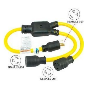 UPC 883943008155 product image for Conntek Yl530520 3' 30 to 20-Amp Generator Y Adapter with Nema L5-30p to L5-20r2 | upcitemdb.com