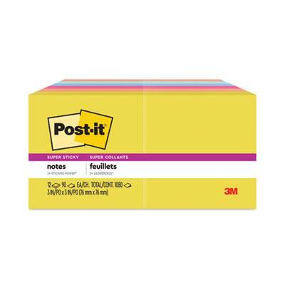 Post-it? Notes Super Sticky PAPER,3X3,AST,12PADS-PK 7100270577 7100270577  USS-MMM65412SSJOY