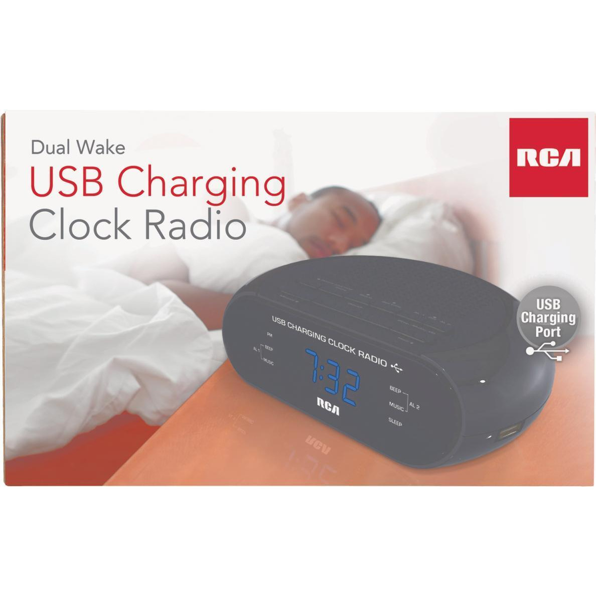 RCA USB Dual Alarm Clock Radio RC207A alternate image