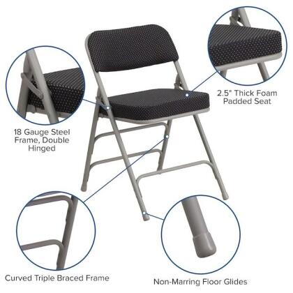 Flash Furniture Black Fabric Folding Chair,PK4 4-AW-MC320AF-BK-GG alternate image