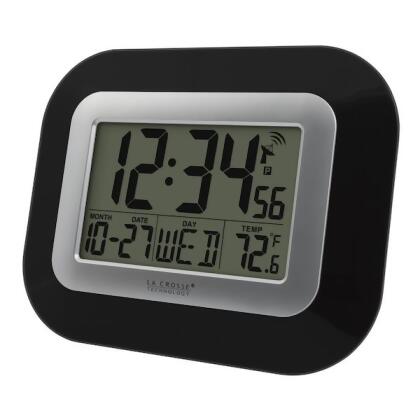 Manufacturer Varies Atomic Digital Wall Clock w Indoor Temp WT-8005U-B-INT alternate image